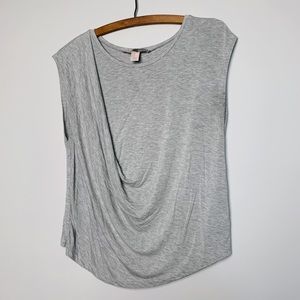 Forever 21 Gray Sleeveless Cascade Design Top